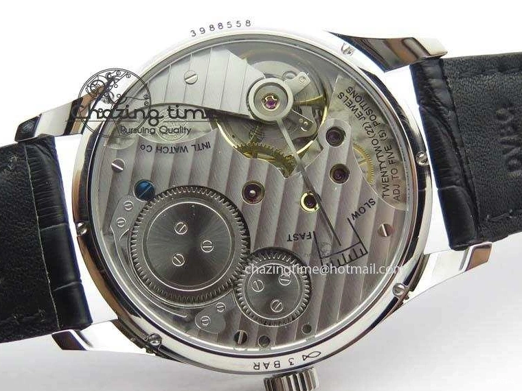 MIROTIME 1230 Effortless Portuguese IW544404 SS White Dial On Black Leather Strap A 7257